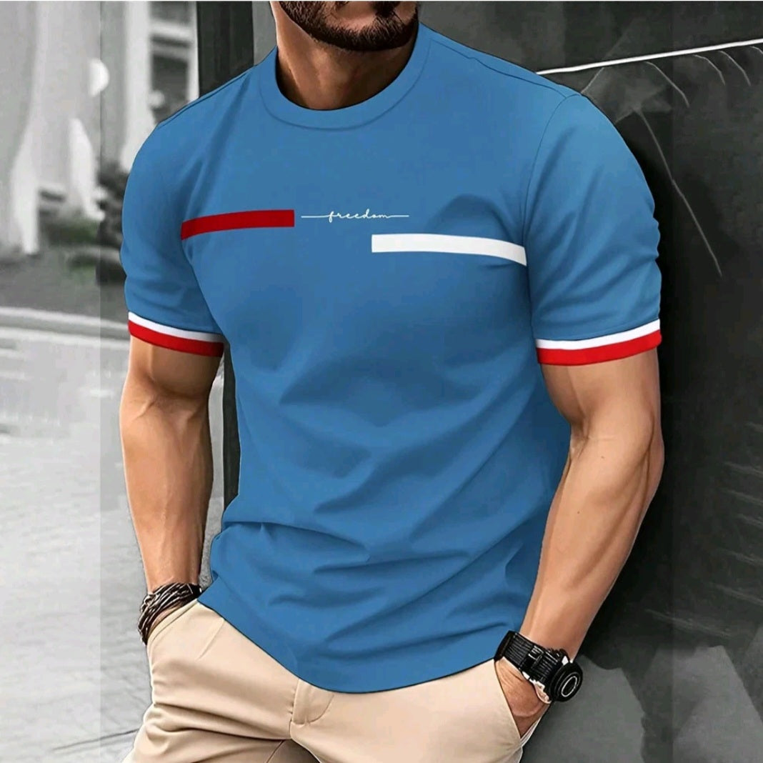 Men’s Elegant Letter Print T-Shirt