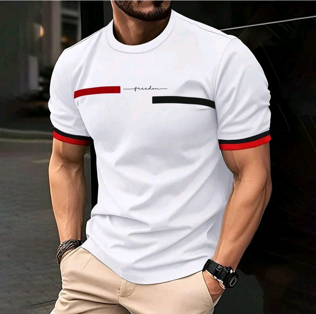 Men’s Elegant Letter Print T-Shirt