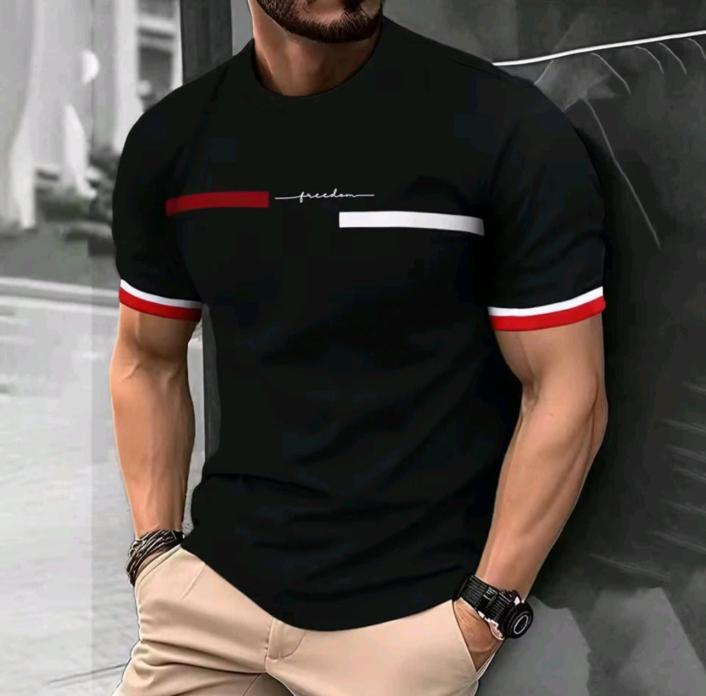 Men’s Elegant Letter Print T-Shirt