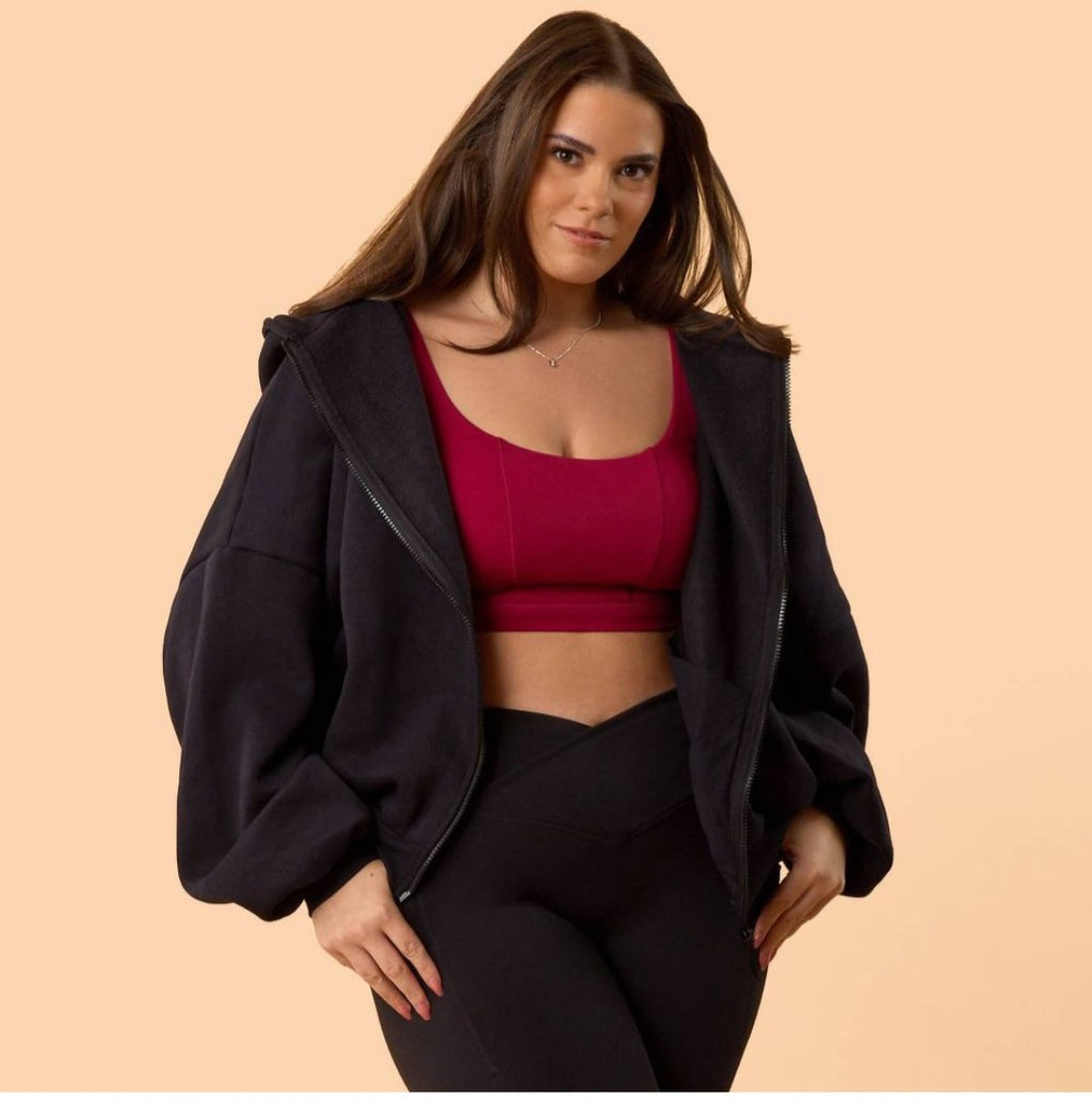 Women's Marshmallow Full Zip Hooded Sweatshirt - Blogilates