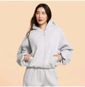 Women's Marshmallow Full Zip Hooded Sweatshirt - Blogilates