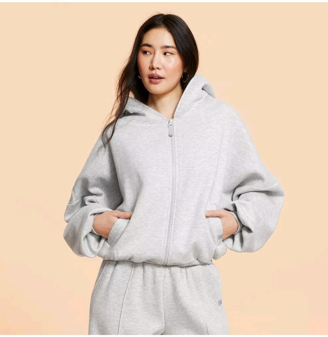 Women's Marshmallow Full Zip Hooded Sweatshirt - Blogilates